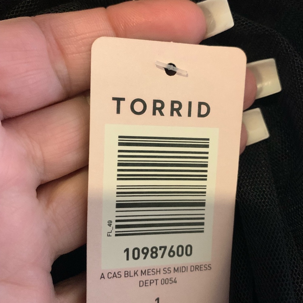 Torrid Black Mesh Midi Dress with Slip NWT Size 1 - Picture 2 of 4
